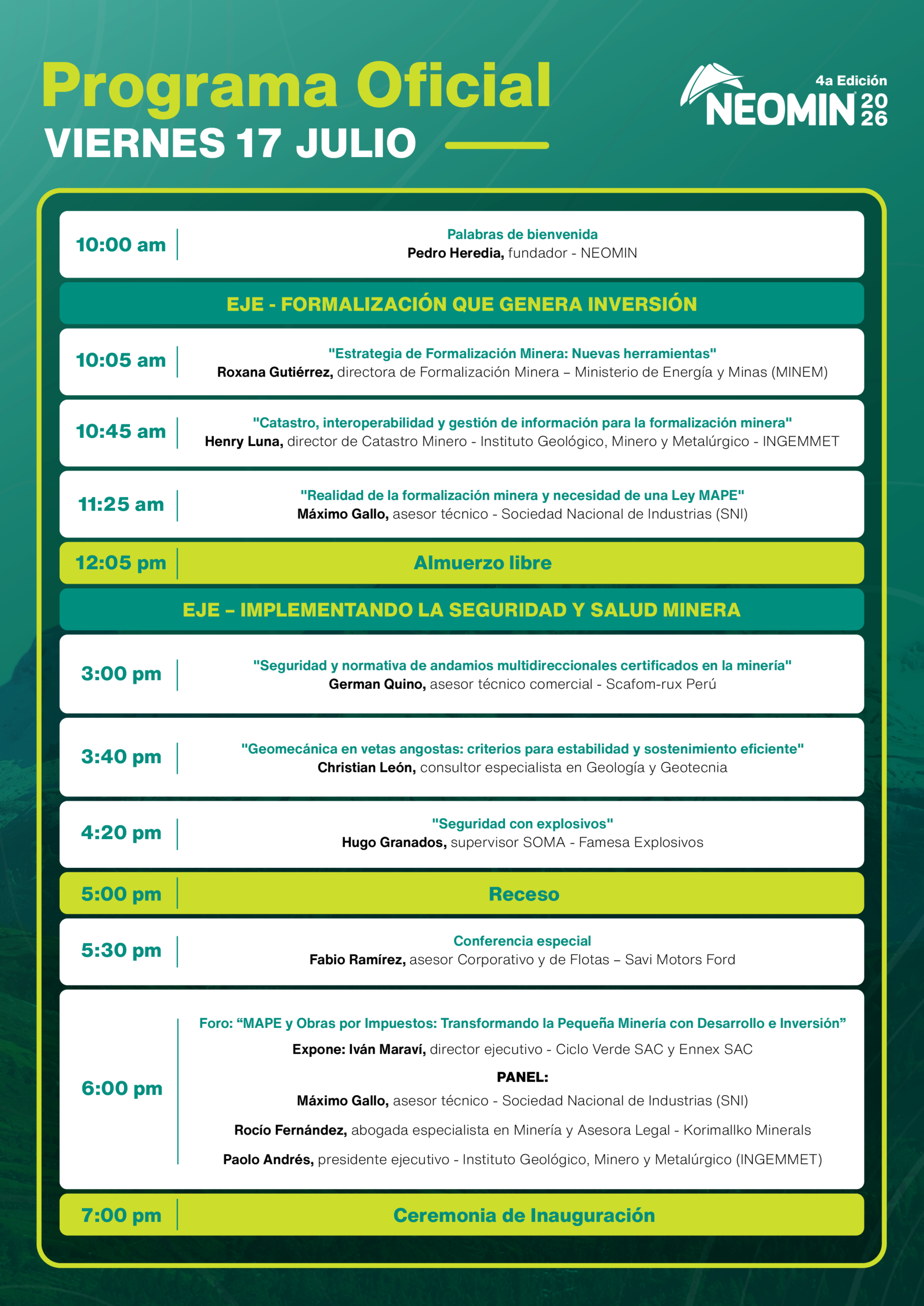 neomin mineria seminario programa dia1 ancash huaraz