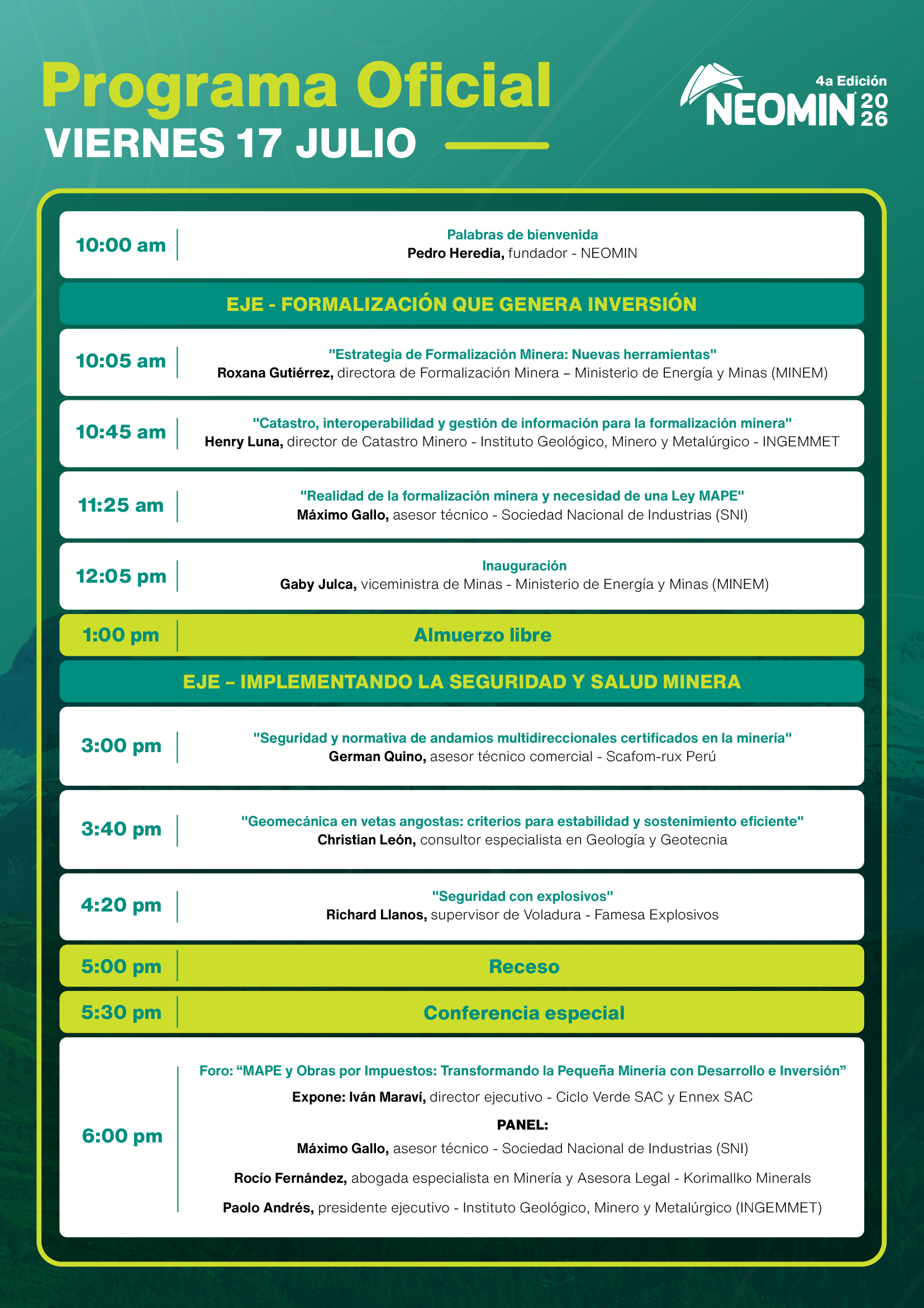neomin mineria seminario programa dia1 ancash huaraz